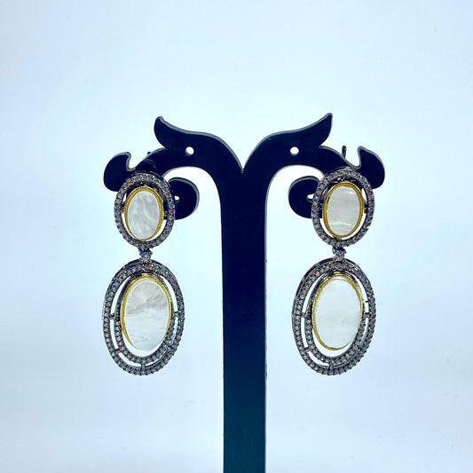 Grace Oval Pearl Drop Earrings