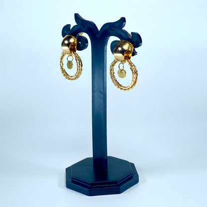 Chic Gold Hoop Drop Earrings