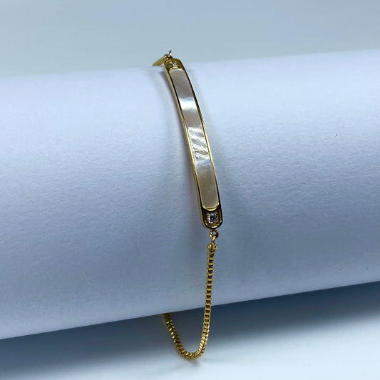 Radiant Gold Pearl Bar Bracelet