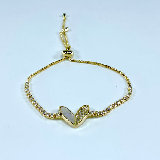 Dazzle Heart Charm Bracelet