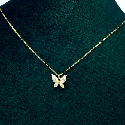 Golden Butterfly Elegance Necklace & Earring Set