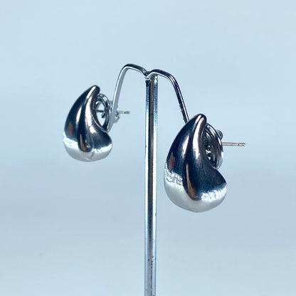 Silver Wave Statement Earrings